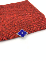 Royal blue enamel clover leaf connector