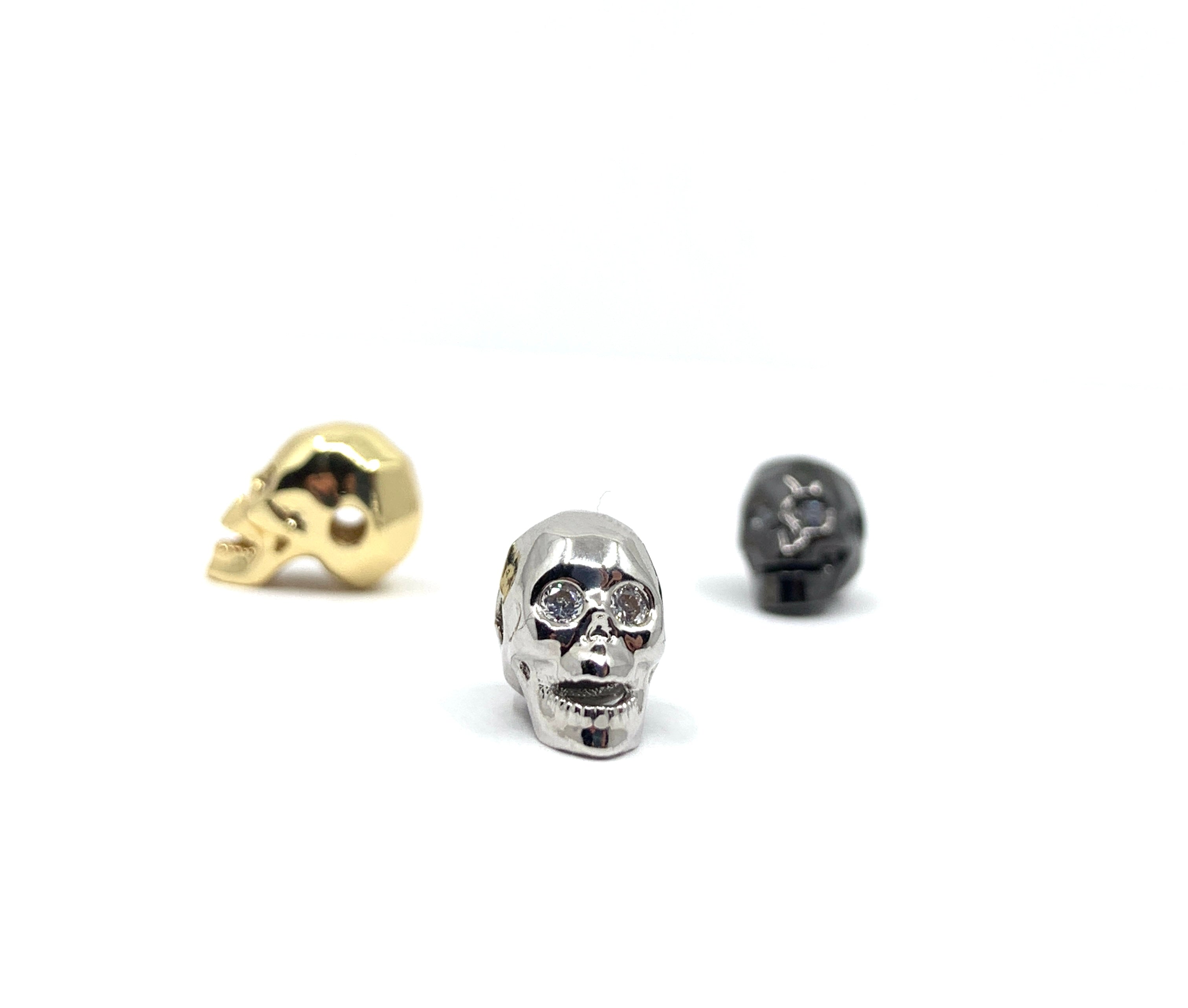 Brass skull head beads