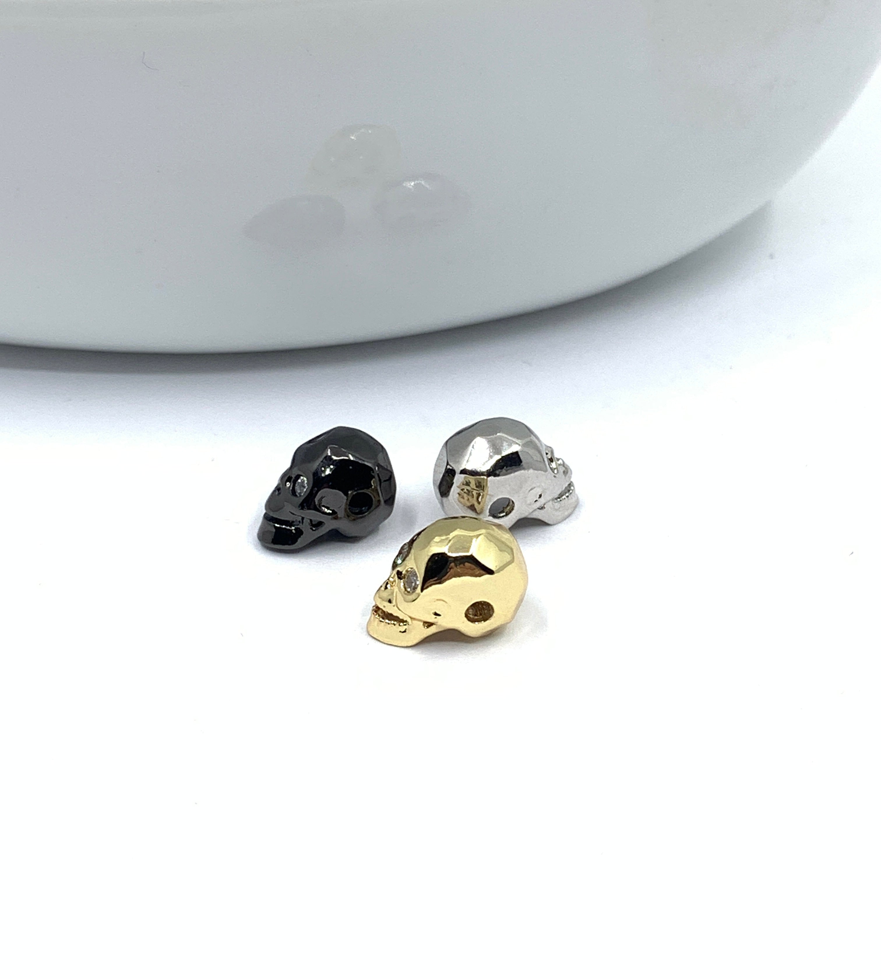 Hammered skull head beads