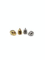 Trojan Helmet CZ Beads in gold and silver colors