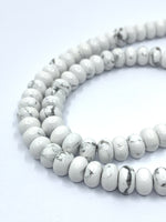 White Howlite Rondelle Beads