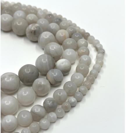 White lace agate gemstone beads for jewelry making