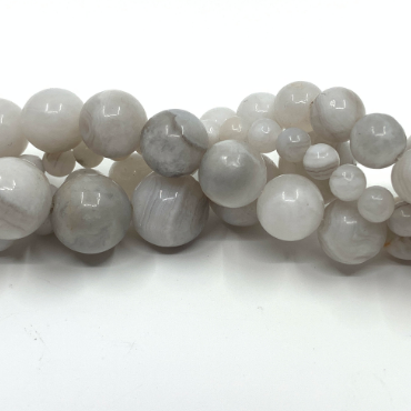 White lace agate gemstone beads for jewelry making