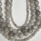 White lace agate beads