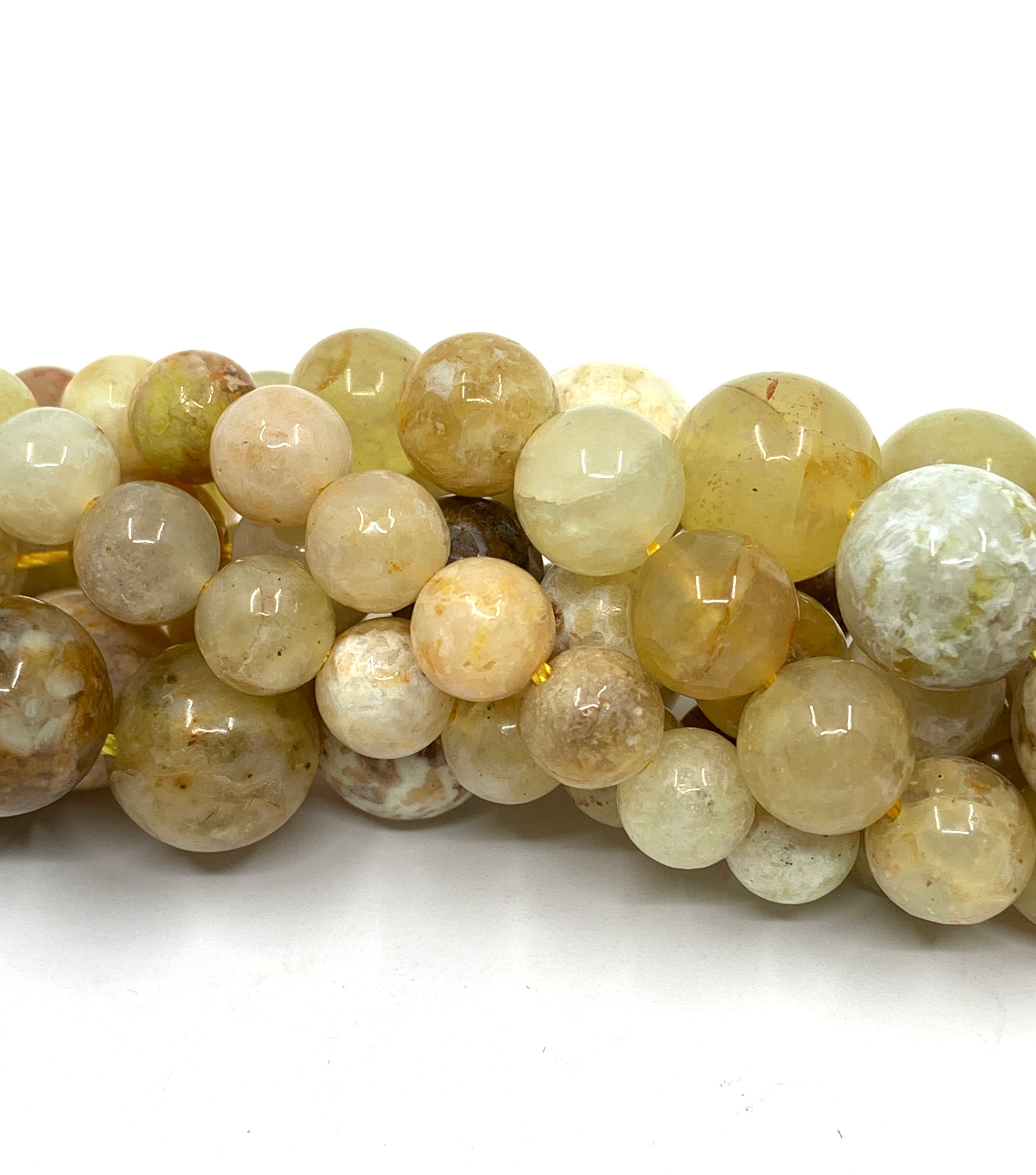 Yellow Opal Round Beads for jewelry making