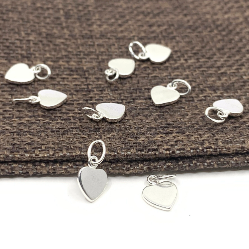 Sterling Silver Mini Flat Heart Charm