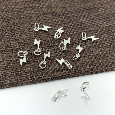 925 Sterling Silver Lightning Bolt Charm for bracelets