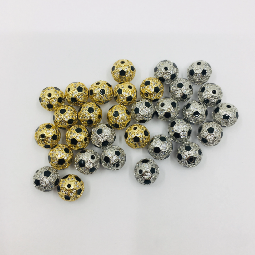 Pave Soccer Ball Beads