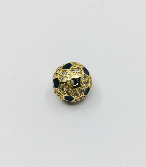 Pave Soccer Ball Beads
