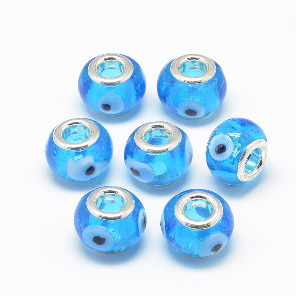 Blue Alloy Evil Eye Bead | Bellaire Wholesale