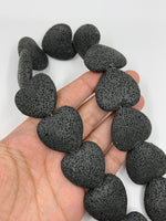 Lava Stone, Heart Shaped Bead
