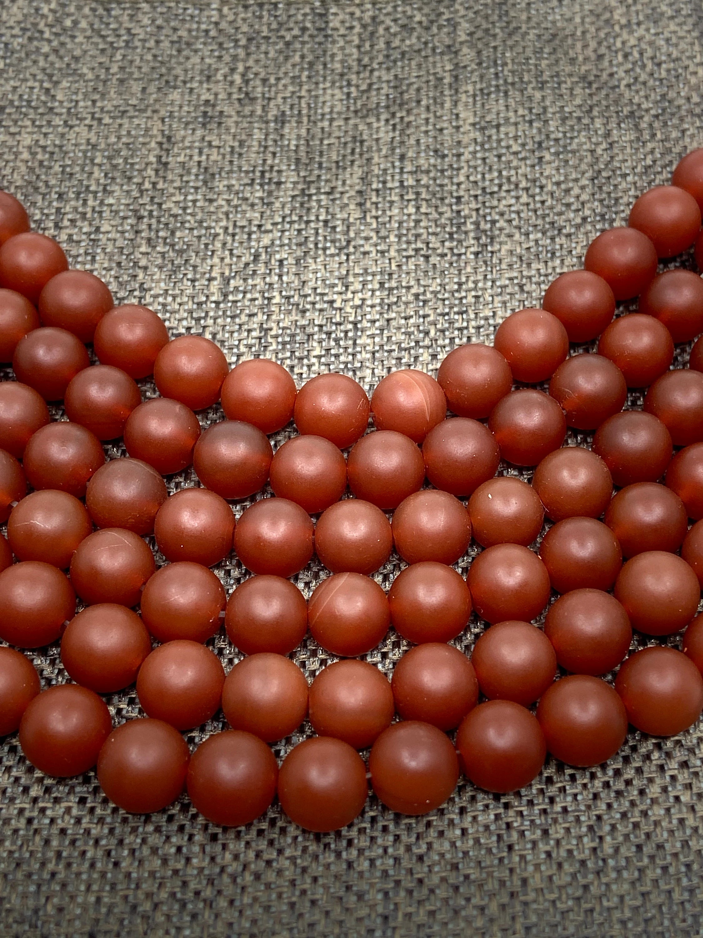 Frosted Red Agate Beads