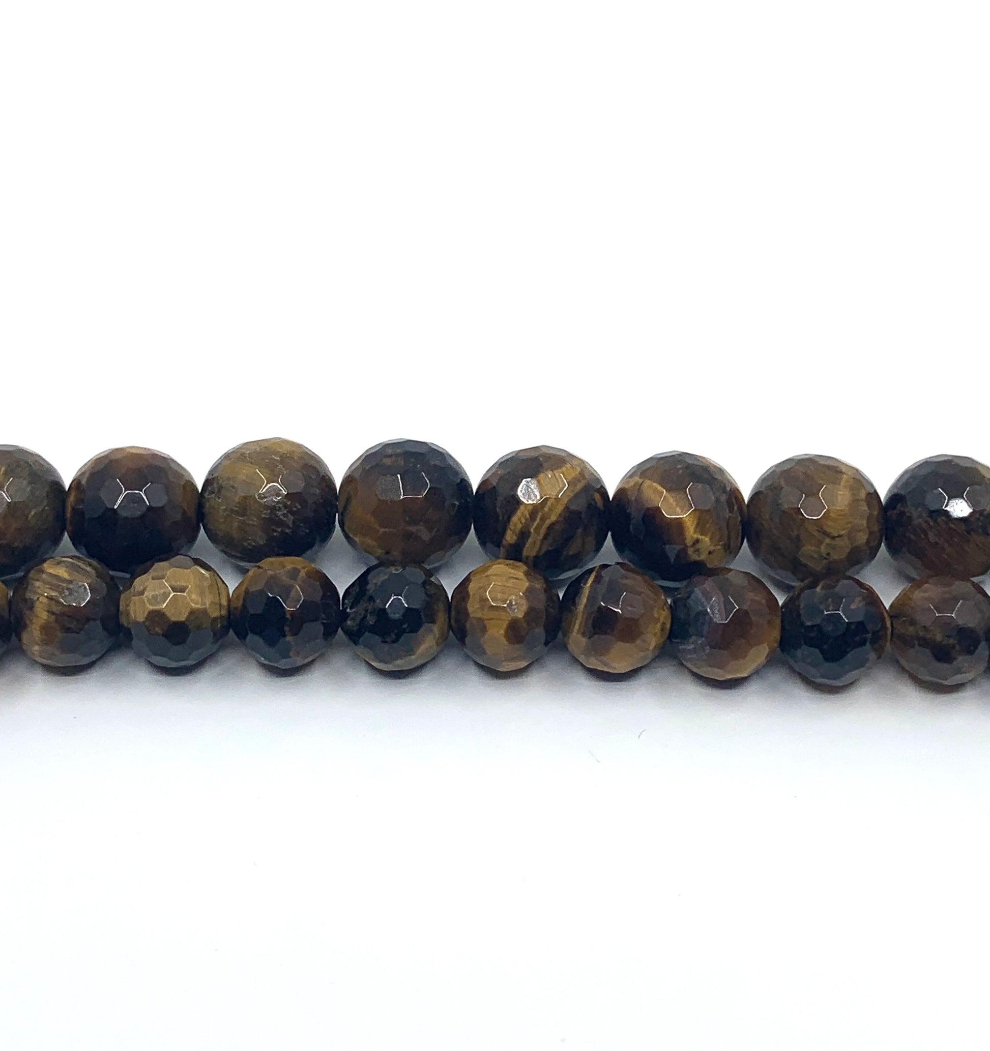 Round faceted tiger eye beads