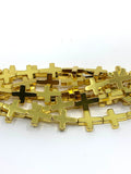 Bright Gold Hematite Cross Beads