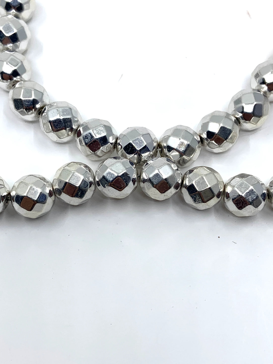 Silver Round Faceted Hematite Bead | Bellaire Wholesale