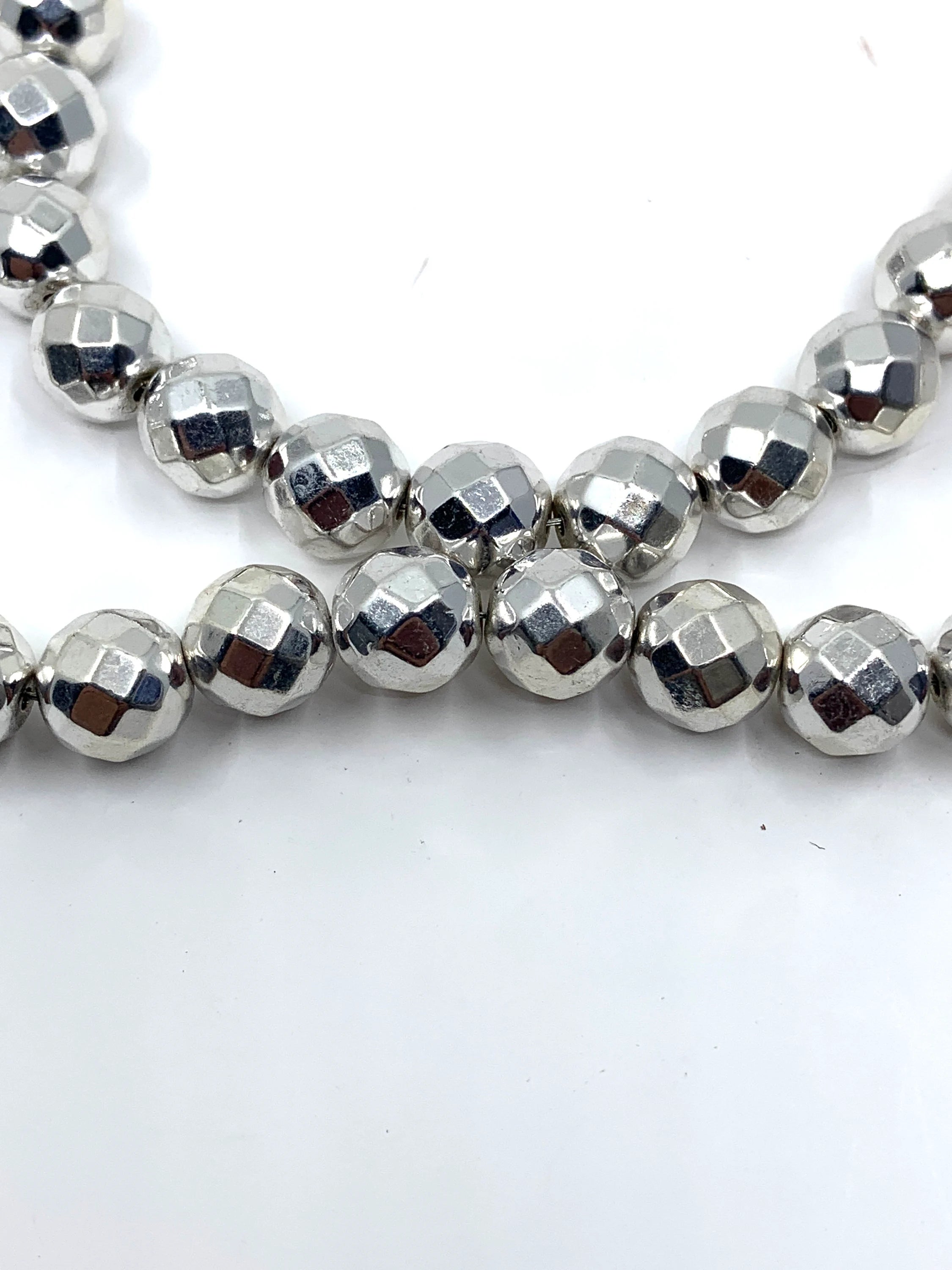 Silver Round Faceted Hematite Bead | Bellaire Wholesale