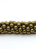 Gold Lined Hematite Bead
