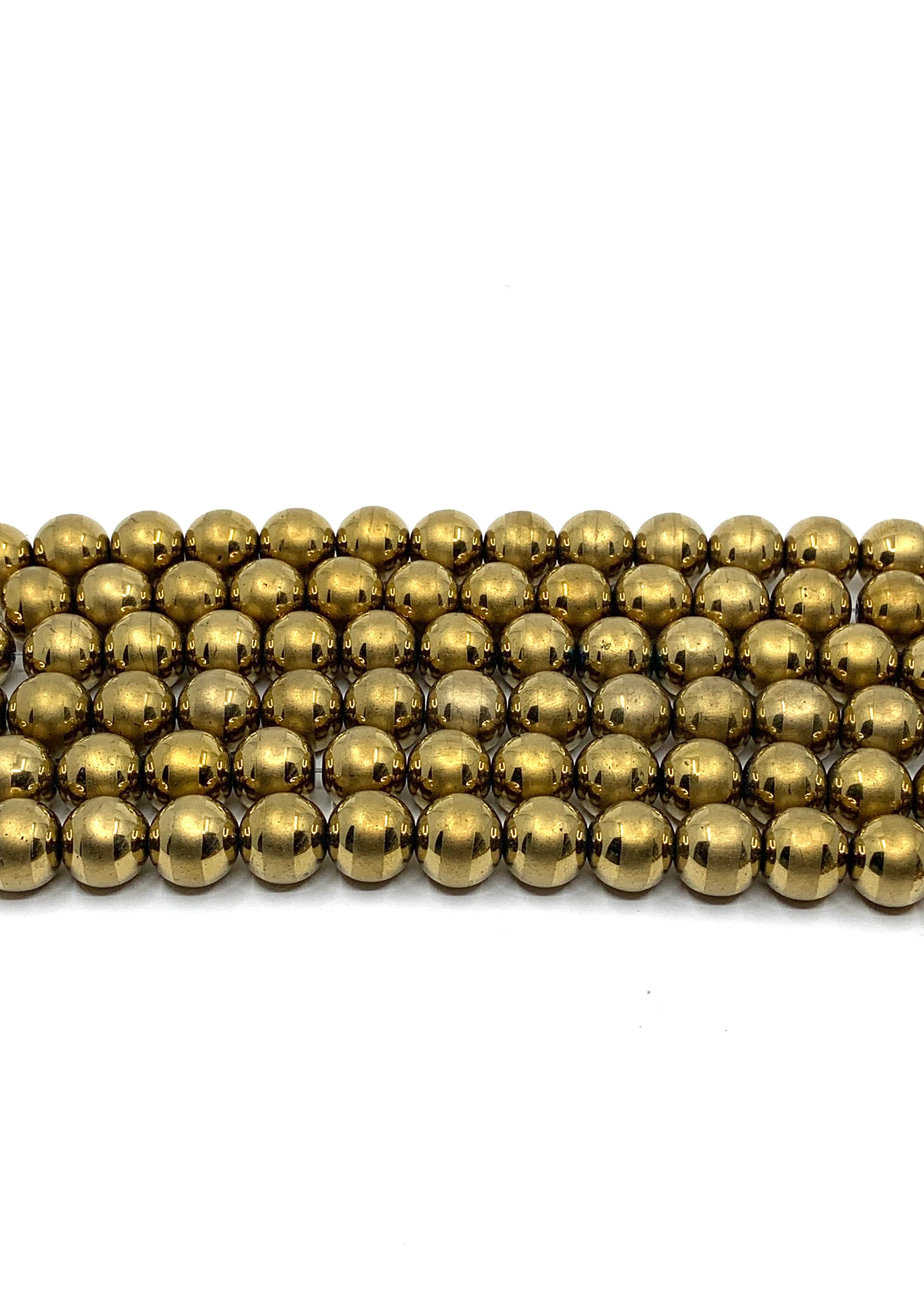 Gold Lined Hematite Bead