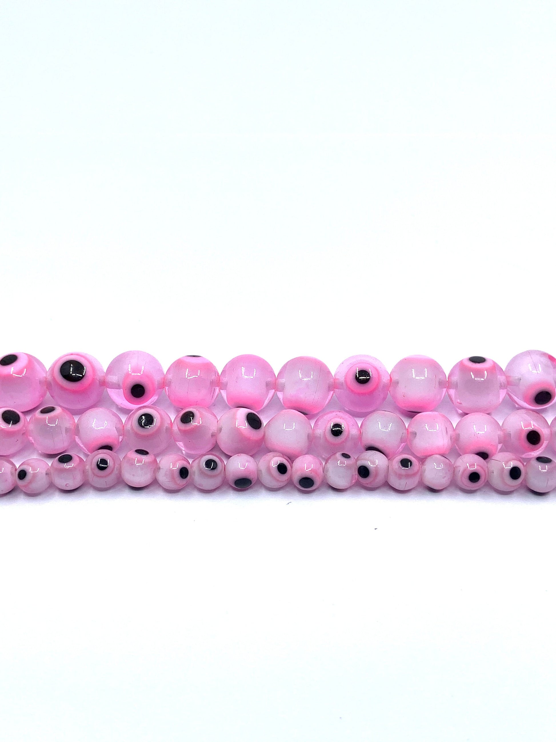 Pink Evil Eye Beads