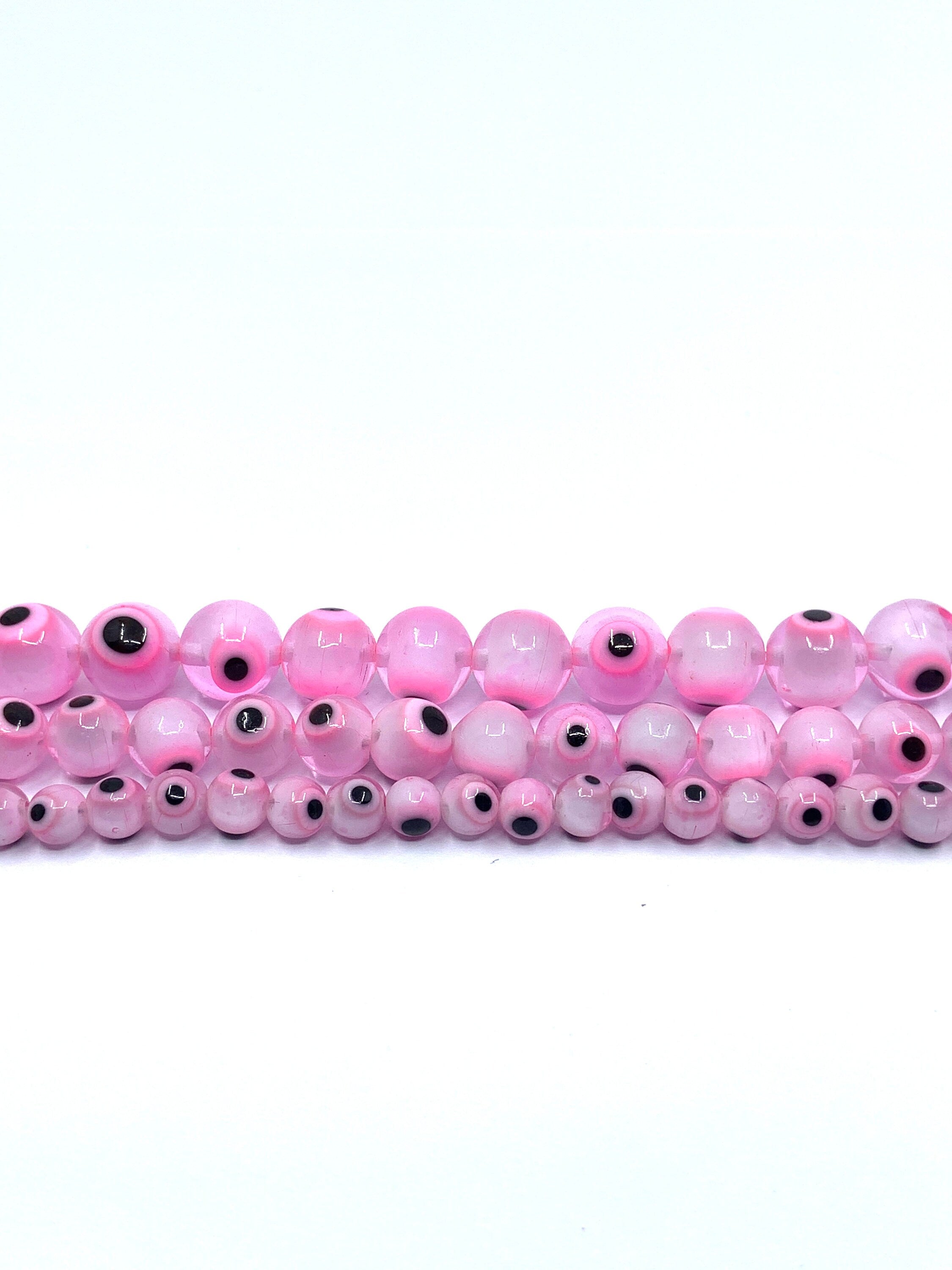 Pink Evil Eye Beads