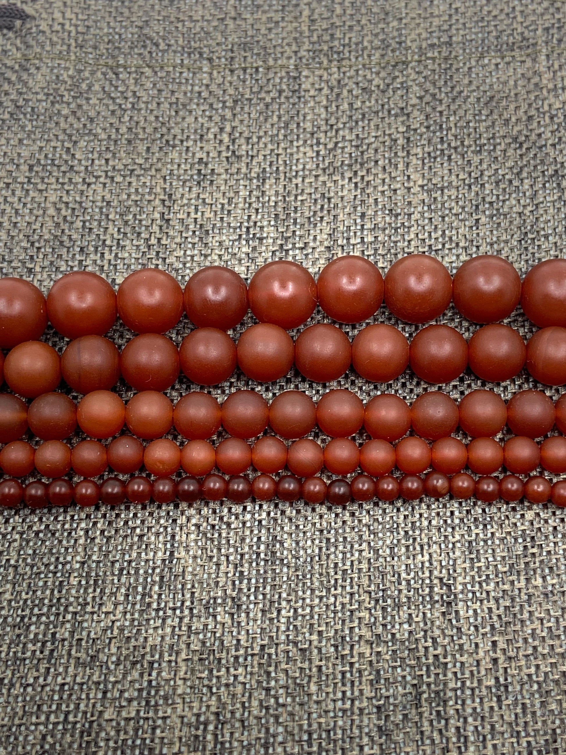 Frosted Red Agate Beads