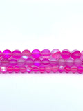 Frosted Dark Pink Mystic Aura Beads