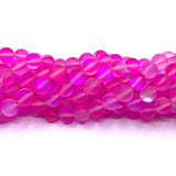 Frosted Dark Pink Mystic Aura Beads