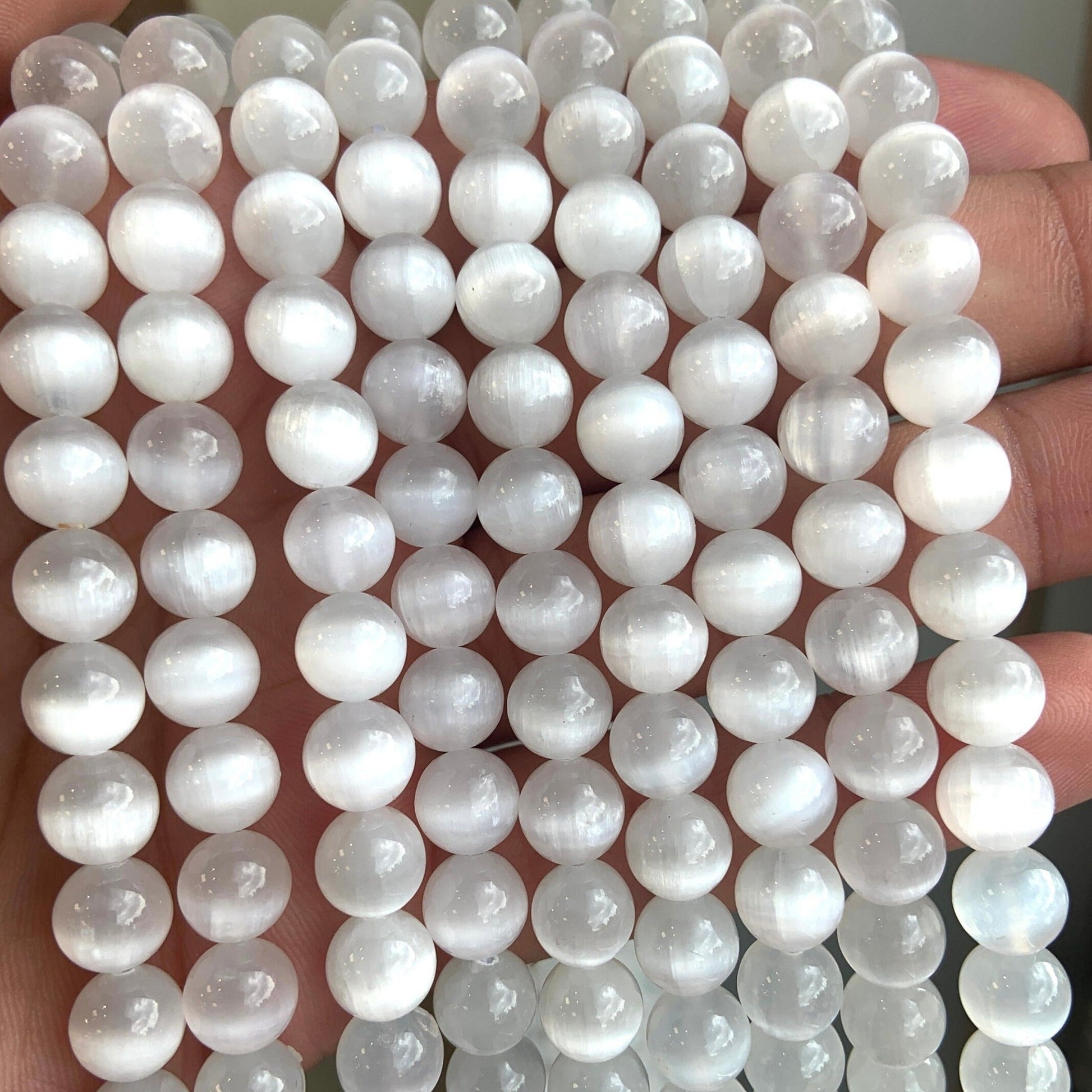 White Calcite Beads