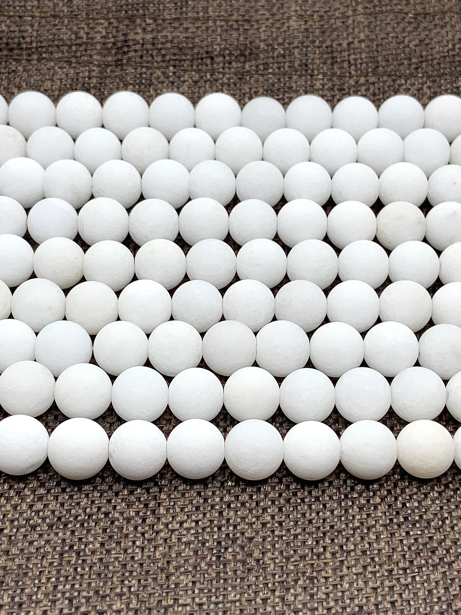Frosted White Agate Beads | Bellaire Wholesale