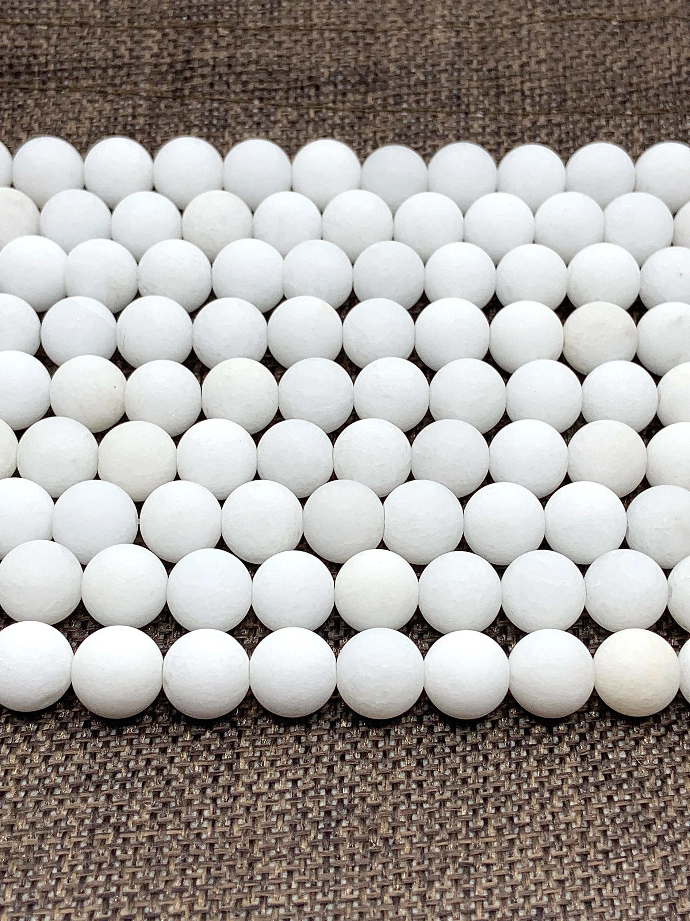 Frosted White Agate Beads | Bellaire Wholesale