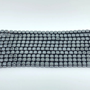 4mm natural hematite square beads