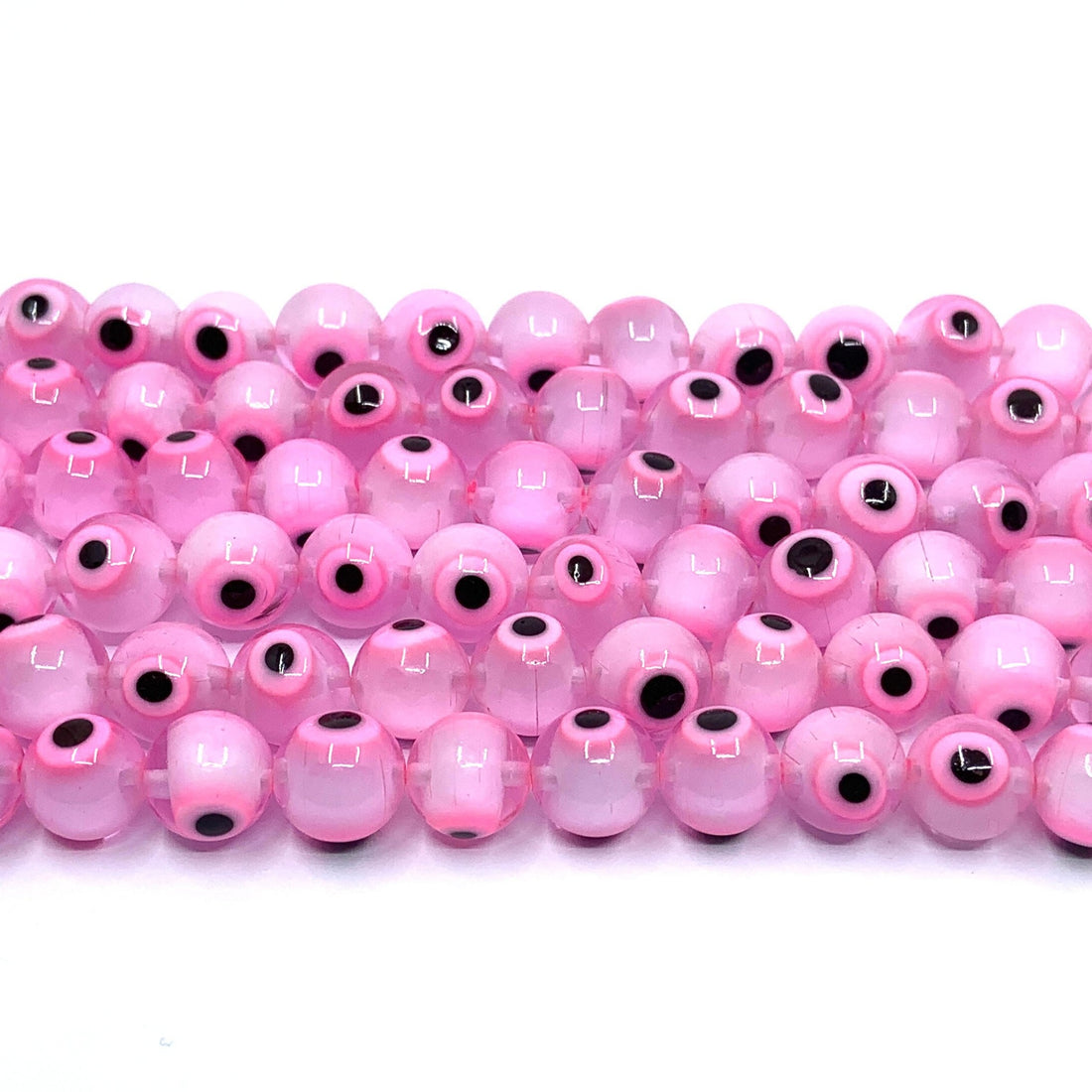 Pink Evil Eye Beads