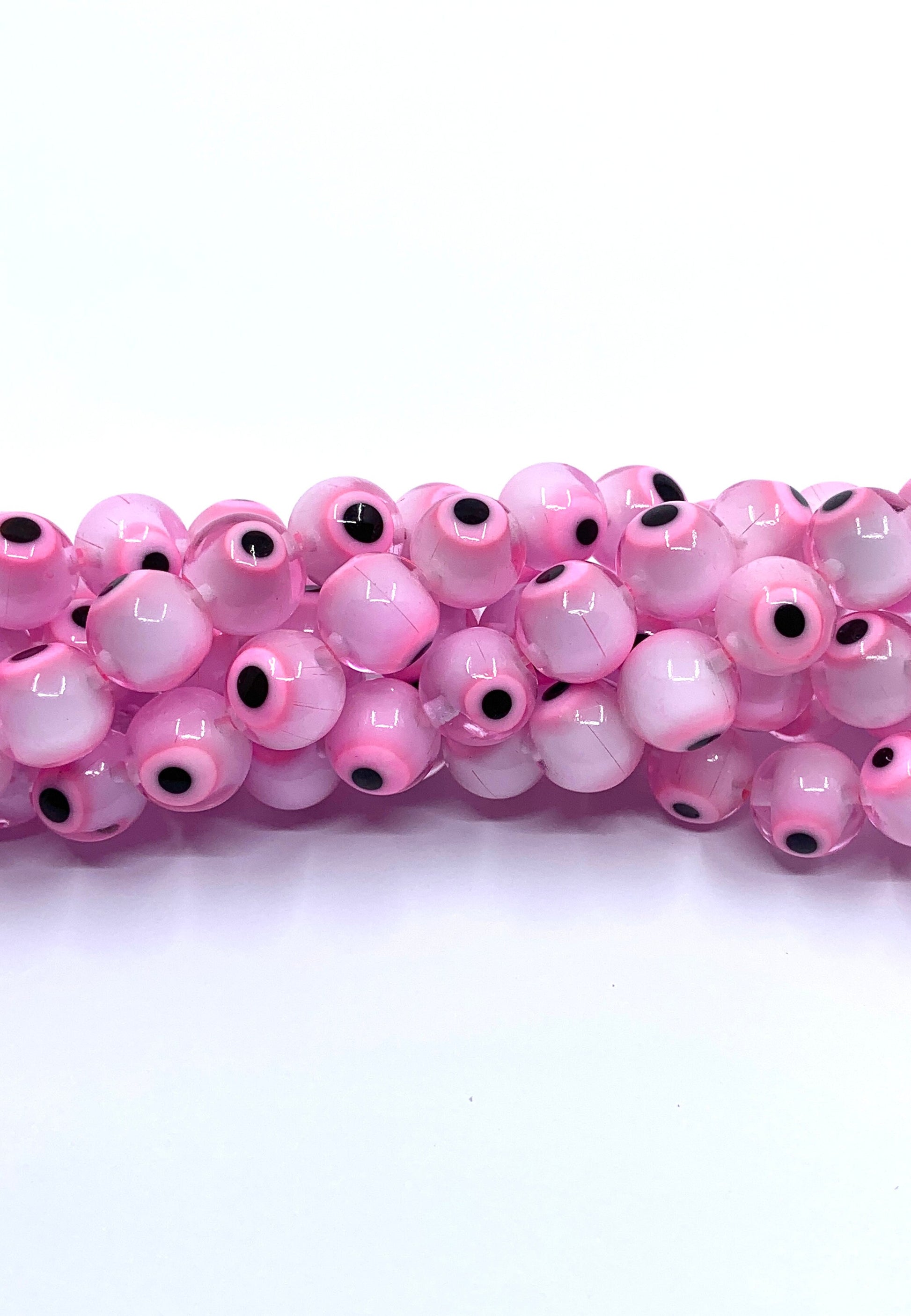 Pink Evil Eye Beads