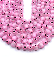 Pink Evil Eye Beads
