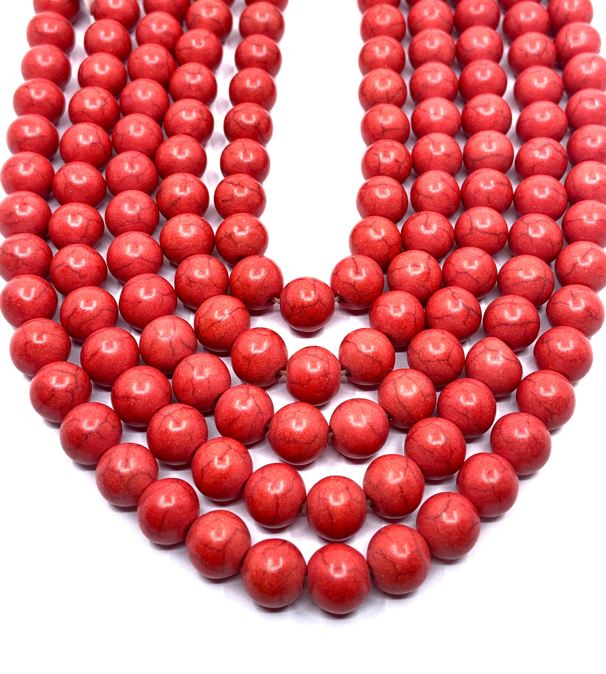 Red Howlite Beads