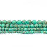 Mint Green Ceramic Golden Vein Beads