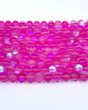 Frosted Dark Pink Mystic Aura Beads