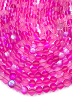 Frosted Dark Pink Mystic Aura Beads