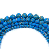 Blue Ceramic Golden Vein Beads