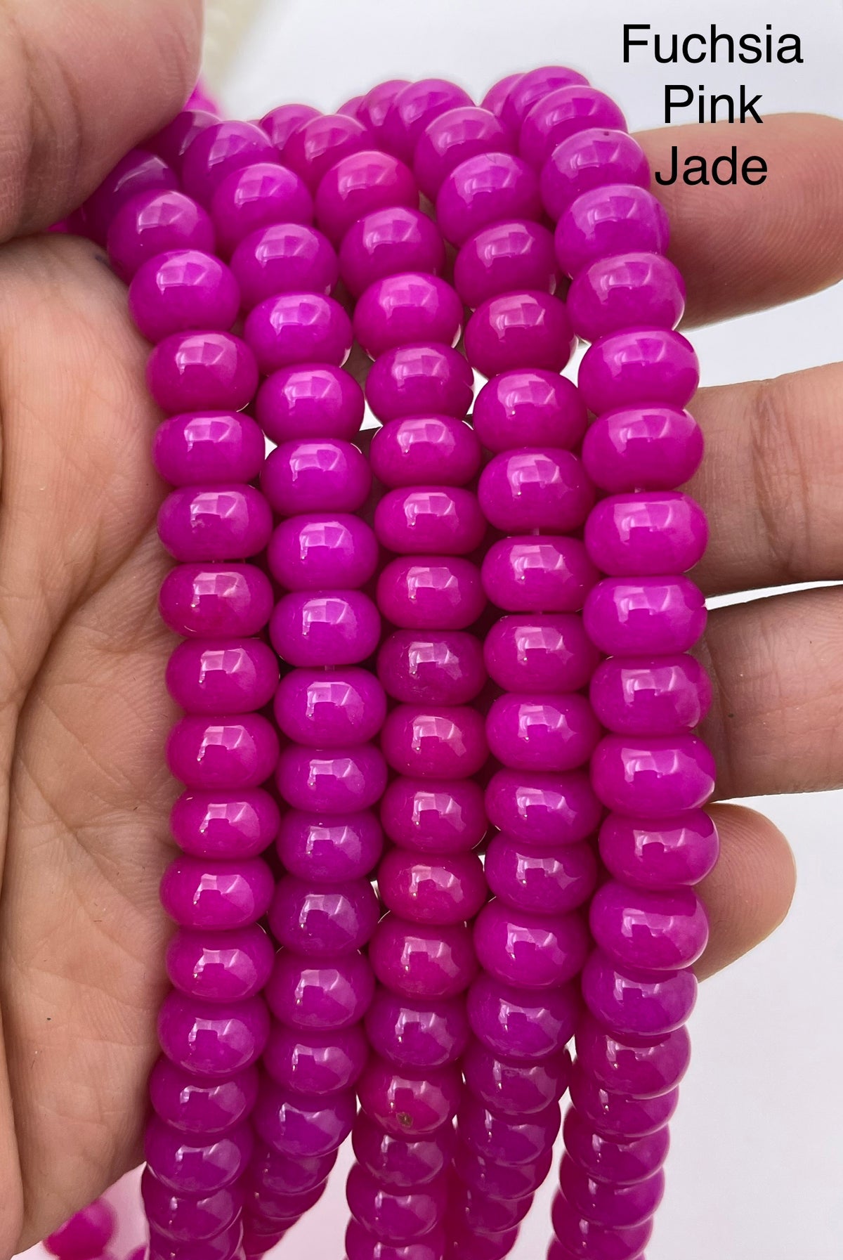 Fuchsia Pink Jade on hand for size reference