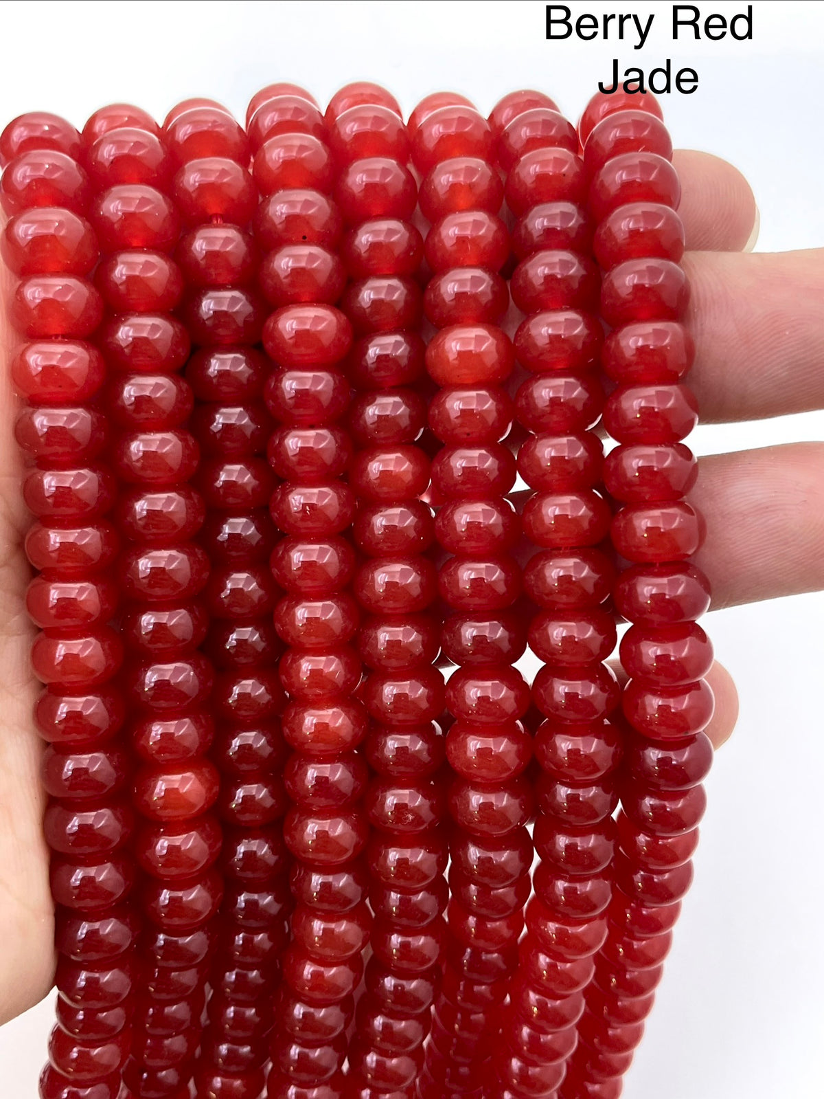 Berry Red Jade on hand for size reference