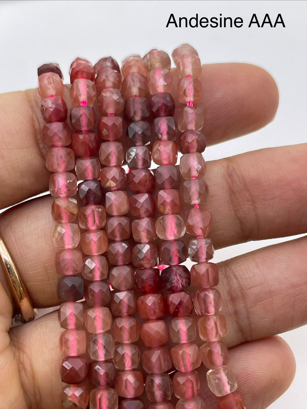 4mm cube faceted andesine aaa