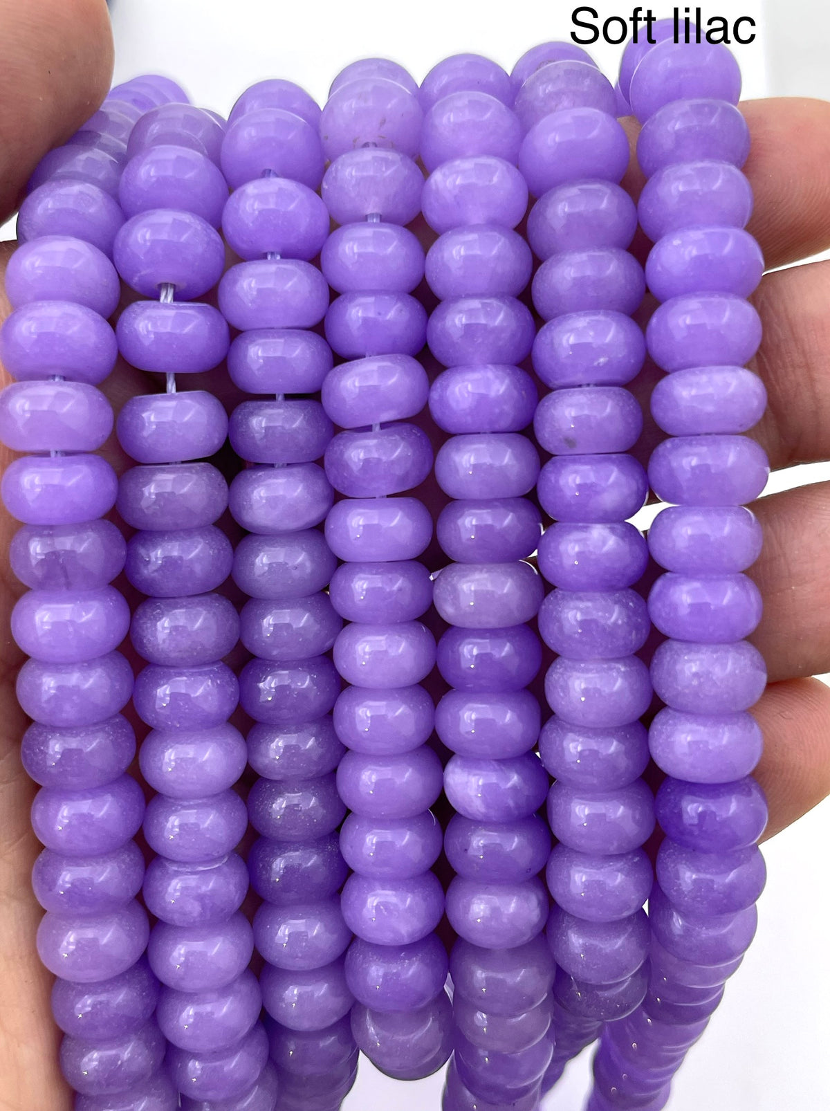 Soft lilac on hand for size reference