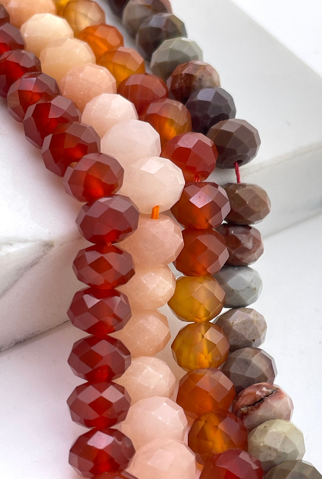 Donut faceted gemstone beads