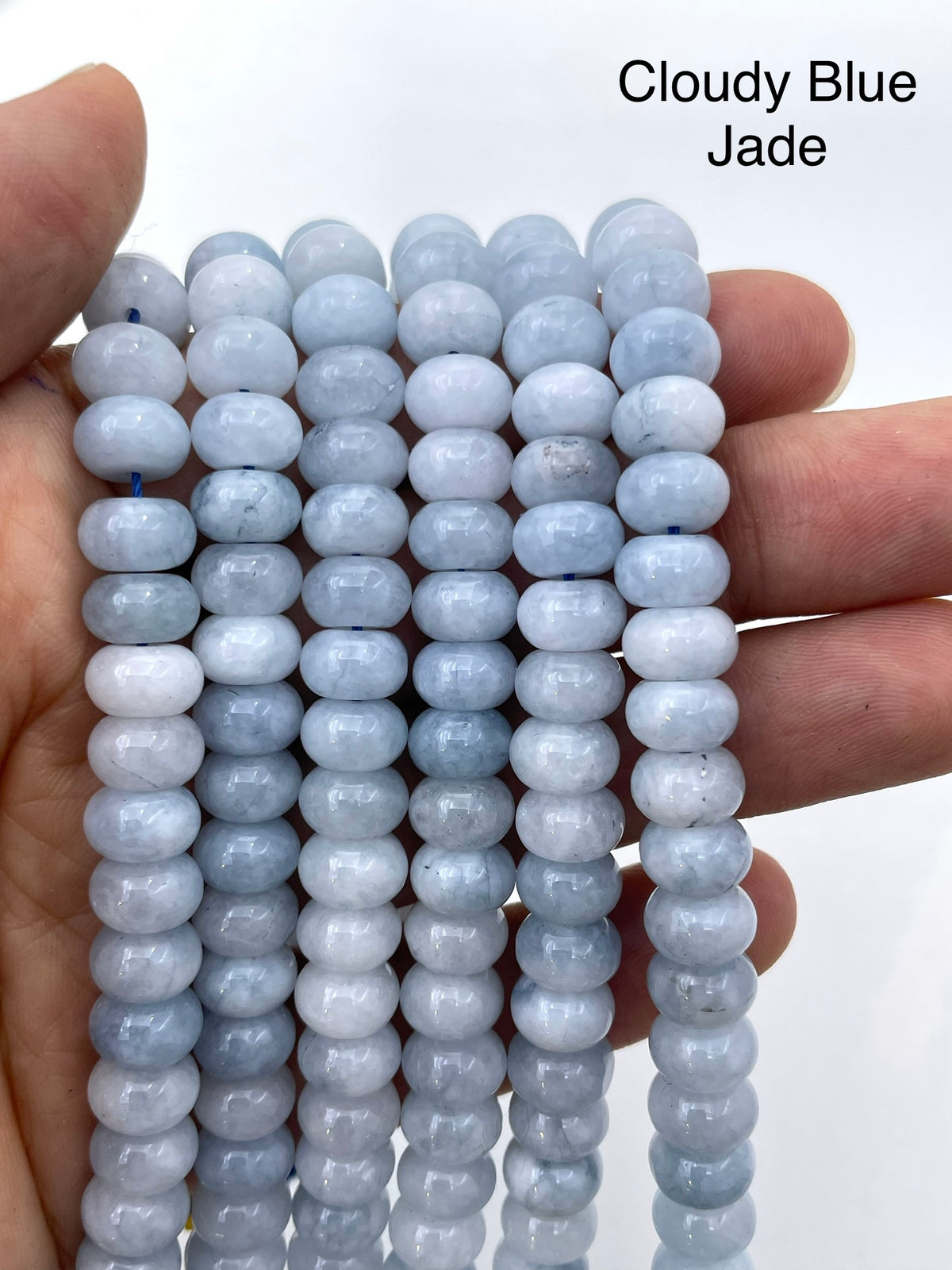 Cloudy Blue Jade on hand for size reference