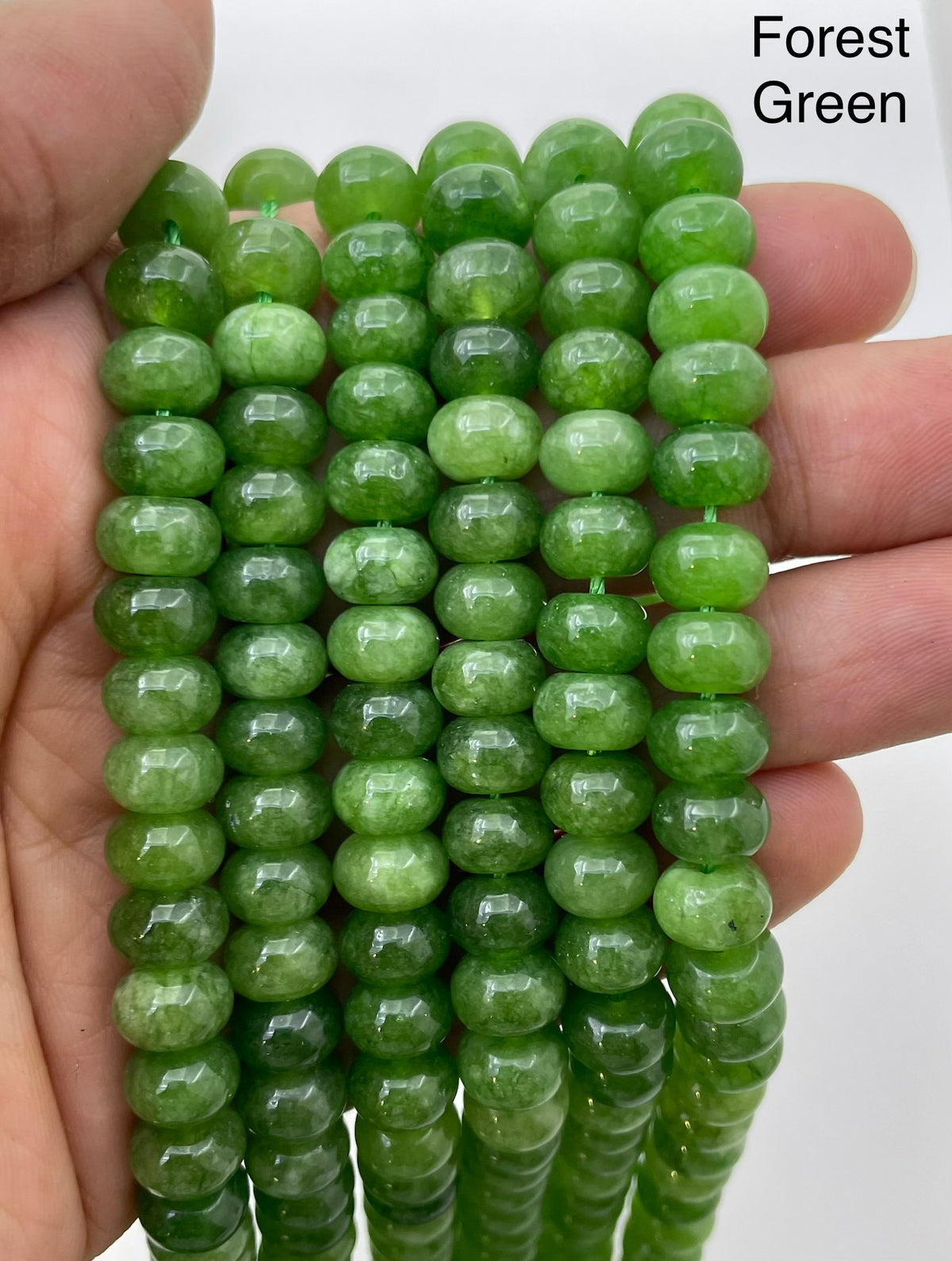 Forest Green jade on hand for size reference