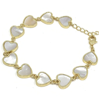 Shell Heart Charm Bracelet
