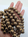 12mm Faceted Bronze Hematite