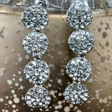 CZ 4 Round Tier CZ Stones Earrings, Silver | Bellaire Wholesale