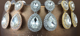 Crystal Wide 2 Teardrop Earrings, Rose Gold | Bellaire Wholesale